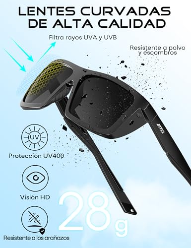 ATTCL - Lentes de sol polarizados deportivos para hombres y mujeres, para ciclismo, conducción, pesca, 100% protección contra los rayos ultravioleta