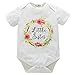 Newborn Baby Girls Romper Tops White Shirt Sisters Outfits Clothes Set (0-3 Month, Little Sister)