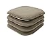 GoodGram 4 Pack Non Slip Ultra Soft Chenille Honeycomb Premium Comfort Memory Foam Chair Pads/Cushions - Assorted Colors (Taupe)