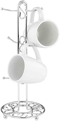 Monstercos Home Basics Countertop Chrome Steel Kitchen Coffee Tea Cup Mug Tree Swirl Design