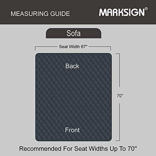 MARKSIGN Super Soft Velvet Sofa Futon Cover, 100% Waterproof Fabrics with TPU Membrane, Stay Put Design with Non-Slip Backing, Seat Anchors and Removable Ties, Machine Washable