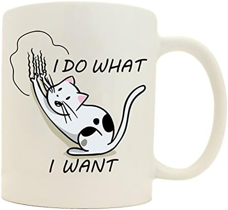 I Do What I Want FunnyCat Scratch Wall Coffee Mug Cat Lover Gift 11oz Ceramic Mug