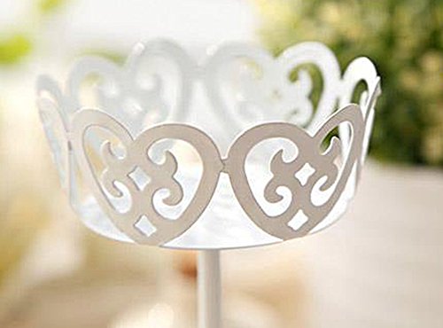 Hosaire 1PC Iron Cake Stand Dessert Taiwan Candlestick Decoration Living Room Wedding Decoration White Colour(8cmX12cm)