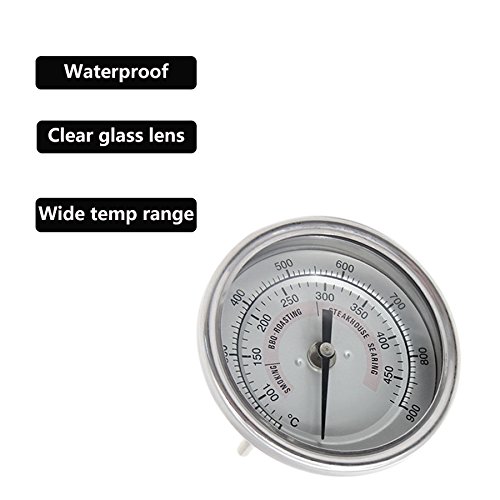 Dracarys 3.3" Grill Thermometer 150-900°F BBQ Grill Kamado Joe Temperature Gauge Waterproof Stainless Steel Cooking Thermometer Oven Wood Stove Accessories Tool Fits for K Joe and Other Smoker (white)
