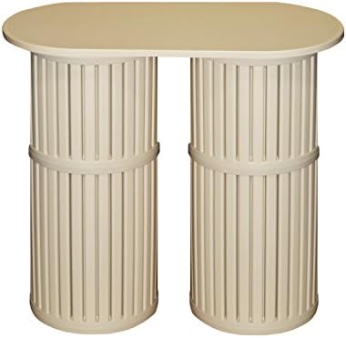 30" High Plastic Display Pedestals Supporting 31.5" by 15.5" Oval Top