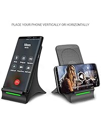Soporte de teléfono con ventilador de refrigeración de carga inalámbrica Qi inalámbrico rápido cargador inteligente Pad soporte de teléfono celular para iPhone X 8 8 Plus Samsung Galaxy S8 S8 Plus Note8 S7 ios11 y todos los dispositivos compatibles con Qi