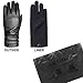 LETHMIK Winter Faux Leather Gloves Womens Driving Touchscreen Texting with Long Wrinkle Sleeves Black-L