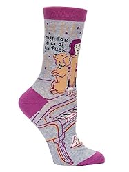Blue Q My Dog Is Cool As Fuck Crew Socks Shoe