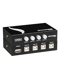 Lutions USB Impresora Compartir Sharing switch de 4 puertos hub para impresora 4 PC Share 1 dispositivo USB como Flash driver mouse teclado