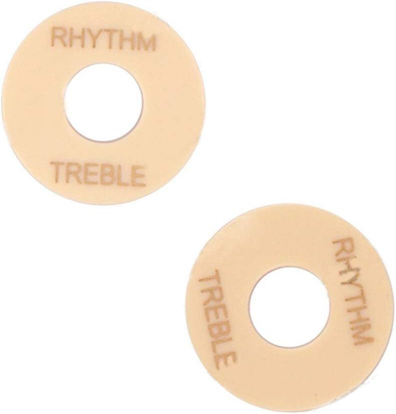 Guitar Switch Surround Plate,2pcs Plastic Treble Ring Selector Switch Surround Plate, Guitar Toggle Switch Washer Plate Rhythm Treble Ring For Gibson Epiphone SG Les Paul(White and Black)