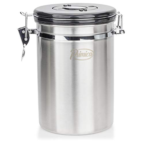 Primica Stainless Steel Coffee Canister - Premium Coffee Container Airtight Storage with Scoop for Easy Portioning - Thumbnail 5