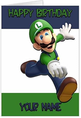 Luigi Super Mario Biglietto Di Compleanno Personalizzabile Amazon It Casa E Cucina