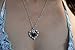 Vintage Romantic Victorian Lavender Purple Violet Stone Crystal Heart Silver-Tone Chain Necklace Pendant Jewelry Gift