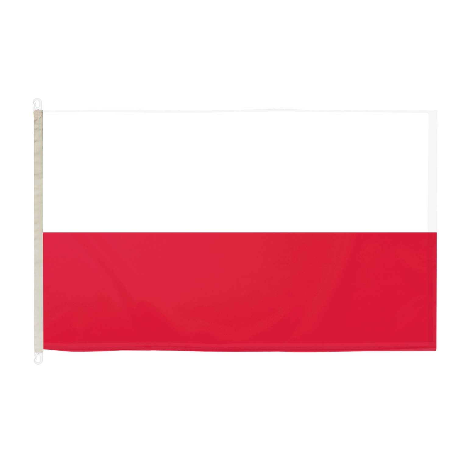 DuraFlag Poland 5ft x 3ft with Clips/Hooks - Premium Quality 5x3 Polish Flags