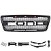 Motorshive Grill for Ford F150 2004 2005 2006 2007 2008 Raptor Style Front Grille 3 Amber LED Lights Matte Black