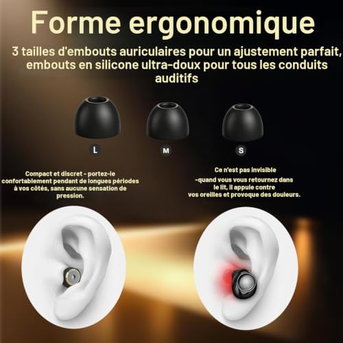 Ear Plugs for Sleeping, Anti-Noise Loop, Soft and Reusable Silicone Ear Plugs (With 3 Ear Tips for Sleep), Concentration and Sensitivity to Noise