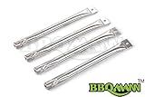 BBQMANN 11631 (4-pack) Replacement Straight Stainless Steel Burner for Grill Chef, Kenmore Sears, K Mart, Saturn Model Grills