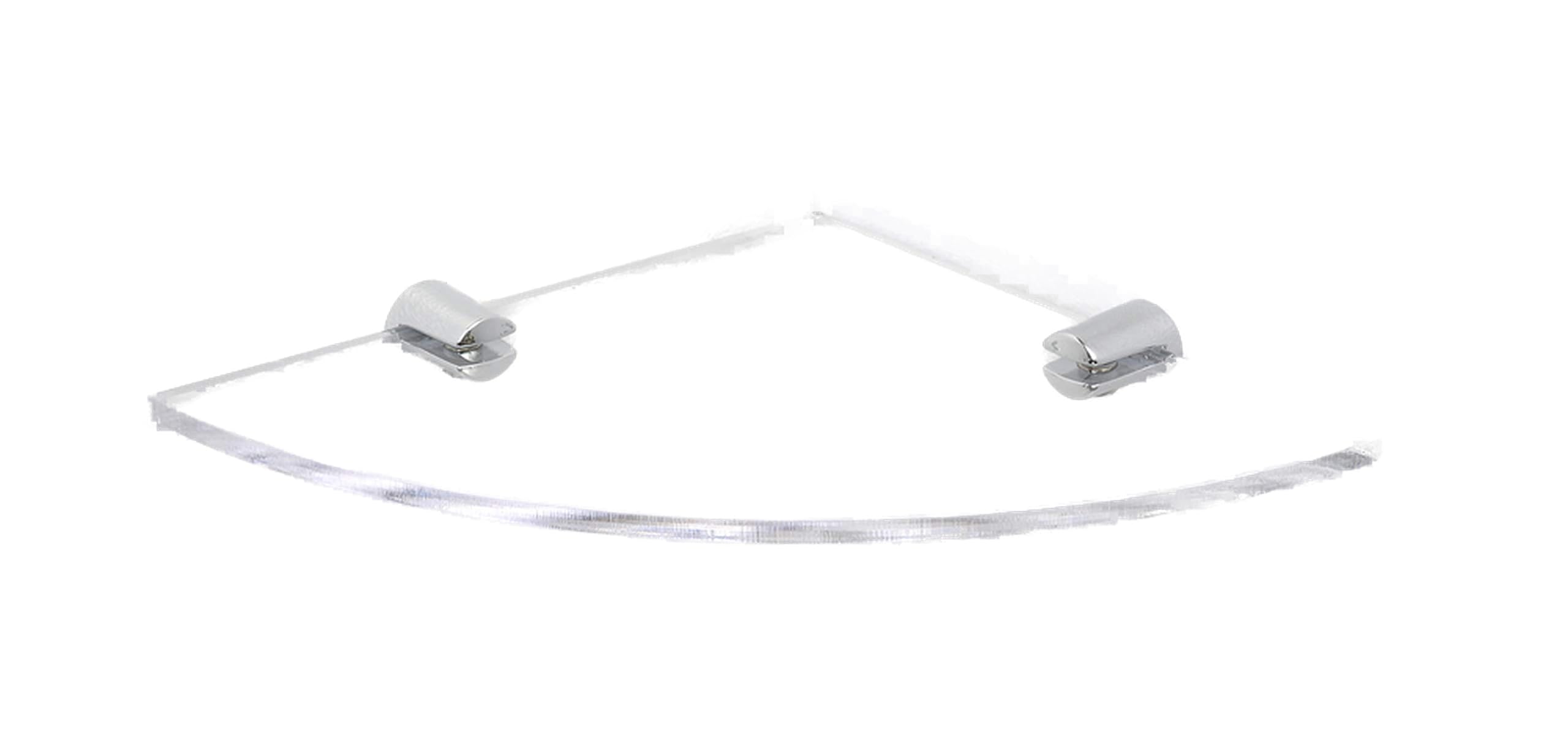 Expression Products Two Small Acrylic Corner Safety Shelves - 150mm - approx 6" comes with Chrome fixings, Glass Effect