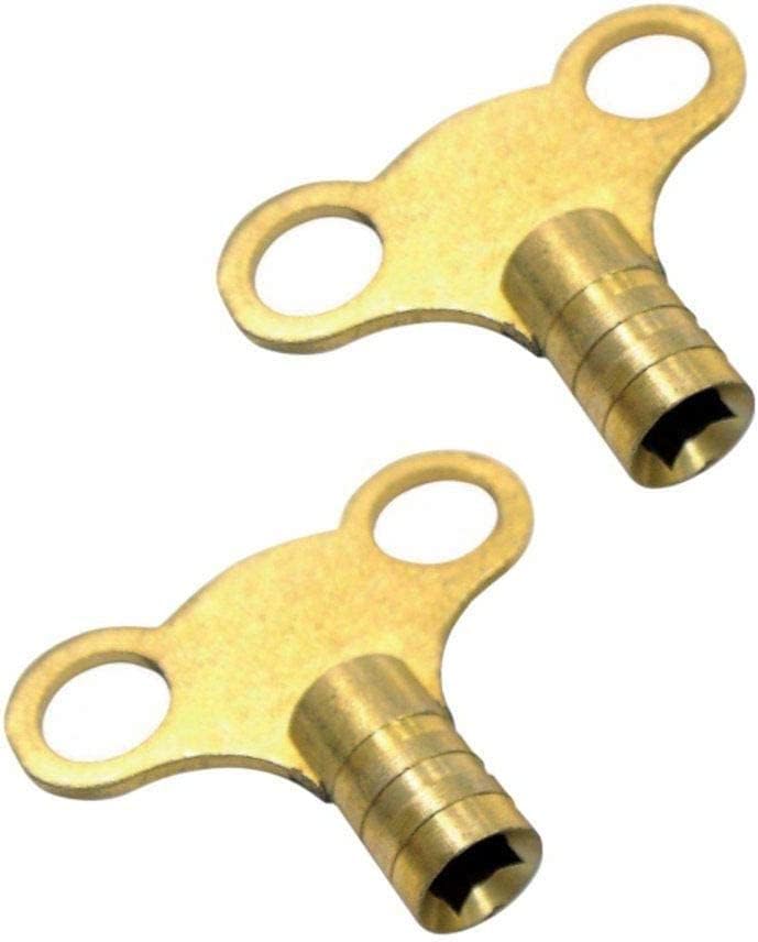 Nartel Radiator Bleed Key Pack of 2 Solid Brass Vent Valve Keys