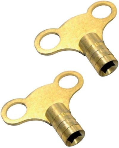 Nartel Radiator Bleed Key Pack of 2 Solid Brass Vent Valve Keys