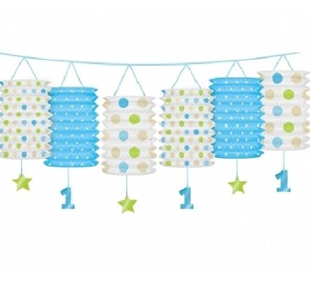 Unbekannt partydeco lg2-karton – Girlande-1 Geburtstag Baby, Blau/Weiß/Grün