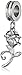 Disney Stainless Steel Dangle Rose Bead Charm