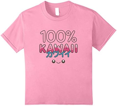 unisex-child 100% Kawaii Cute Japanese T-Shirt 10 Pink