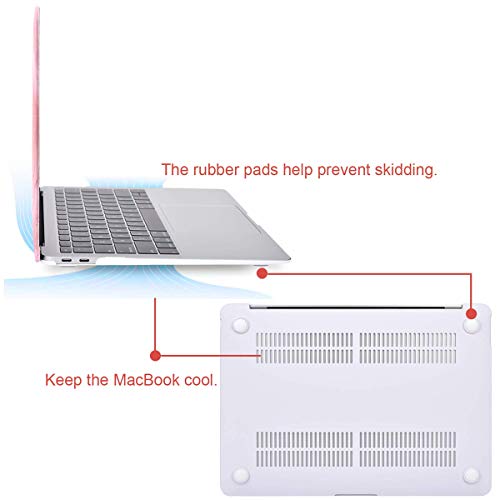MOSISO MacBook Air 13 Inch Case 2018 Release A1932 with Retina Display, Plastic Pattern Hard Case Shell & Keyboard Cover & Screen Protector Only Compatible Newest MacBook Air 13, White Pink Marble - Thumbnail 4
