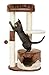 TRIXIE Pilar Cat Scratching Post 39.4 Inch - with Durable Sisal Rope (Gray) and Condo, Two Platforms, Top Platform with Backrest & Dangling Cat Toy - in Gray