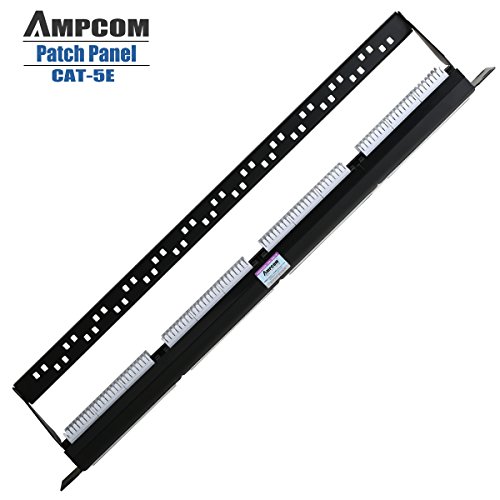 AMPCOM Premium Series CAT5/5e Patch Panel,15μ Gold Plated,1U 24-Port Rackmount or Wallmount Punch Down Patch Panel,Cable Management Panel,Label Board,RJ45,568A 568B - Thumbnail 7