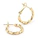 Followmoon 18K Gold Plated Women's Rope Hoop Earrings 20mm-50mm (20mm Rope Hoop Earrings)