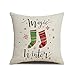 RUOAR Spring Set of 4 Christmas Pillow Covers Festival Home Decoration Cushion Covers 18 x 18 inch Xmas Decorations Christmas Clearance