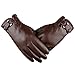 Yingniao Men's Touchscreen Texting Winter Leather Dress Driving Gloves Warm Fleece Lining Brown