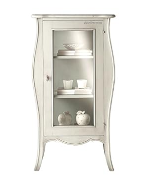 1 Door Display Cabinet For Living Room Dining Room White Wood
