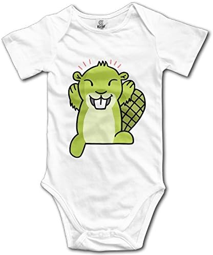 PaBa Beaver Animal Short Sleeve Baby Girl Clothes One-Piece Bodysuit Jumpsuit Unisex