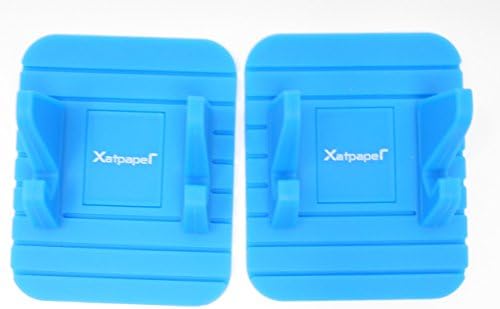 Cell Phone Stand and Holder for Mobile SmartPhones,Tablets, eReaders. Durable Universal Silicone Phone Mat Perfect on Desktops, Home Office, Nightstand, Gym Benches 2/Pack by Xatpaper (Blue)