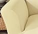 Form Fit Stretch, Stylish Furniture Cover / Protector Featuring Lightweight Twill Fabric. Dawson Collection Basic Strapless Slipcover. By Home Fashion Designs Brand. (Loveseat, Beige)