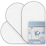 Waterproof Diaper Changing Pad Liners, Suits Contour or Flat Change Table, Eliminates The Need for Cloth Covers, Doubles as Portable Changing Station Mat, Washable, Premium Bamboo Composite - White