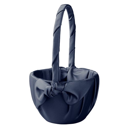 Ivy Lane Design Love Knot Flower Girl Basket, Navy