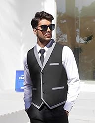 COOFANDY Men's V-neck Sleeveless Slim Fit Vest
