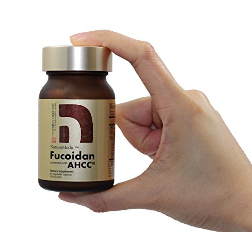 NatureMedic Fucoidan AHCC Brown Seaweed Immunity Supplement with Organic Mekabu Mozuku Agaricus 60 Vegetable Capsules Made in Japan