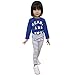 Jastore® Baby Girls 2 Piece Set Blue Long Sleeve T-Shirt and Stripes Leggings (6T)
