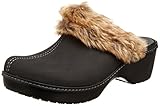 crocs Women's 16288 Cobbler Fuzz Clog Flat,Black/Black,8 M US