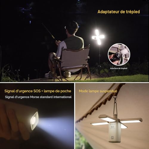 KLARUS CL2 Multifunctional Camping Lamp, 10000mAh Rechargeable Deformable Camping Lantern, 750 Lumens, 8 Lighting Modes, IPX5 Waterproof LED Lantern for Tents, Fishing, Emergency Hiking