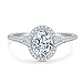 2.25ctw Oval Cut Petite Micropave Halo Simulated Diamond Cubic Zirconia CZ Engagement Rings for Women