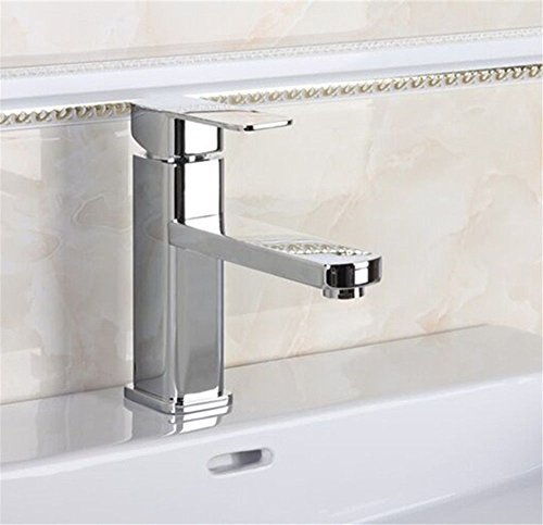 YSRBath Modern Bathroom Sink Faucet Square Hot And Cold Single Hole Single Handle Kitchen Bathroom Basin Mixer Tap Basin Faucet