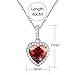 Love Heart Necklace Created January Birthstone Necklace Jewelry Simulated Garnet Sterling Silver Necklace Gifts for Mom