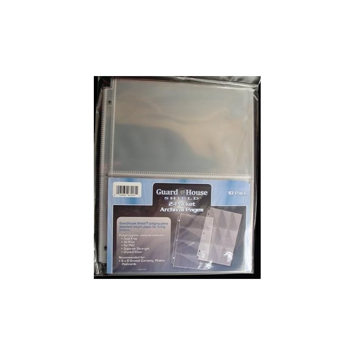 Buy 2 Pocket Currency Storage Pages for Graded Bills GuardHouse Shield