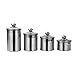 Vencer 4 Piece 304 Stainless Steel Canister Set with Glass Lids,Tea Coffee Sugar Canister for Kitchen and Home