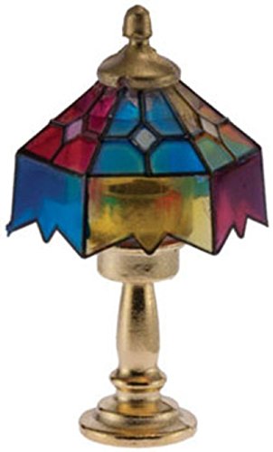 Dollhouse Miniature Non-Working Tiffany Table Lamp